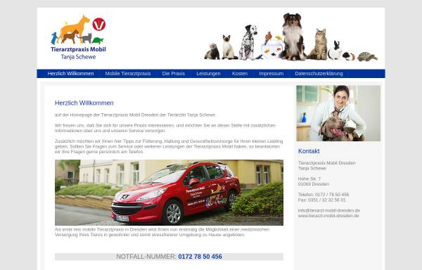 Vorschau von www.tierarzt-mobil-dresden.de, Tierarztpraxis Mobil - Tanja Schewe