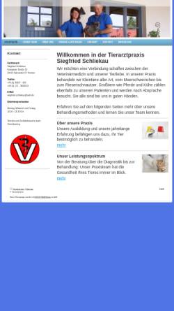 Vorschau der mobilen Webseite www.tierarztpraxis-schliekau.de, Tierarztpraxis Siegfried Schliekau