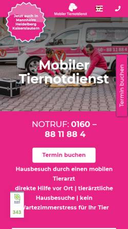 Vorschau der mobilen Webseite mobiler-tiernotdienst24.de, Mobiler Tiernotdienst 24
