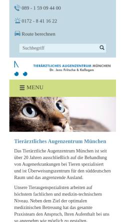 Vorschau der mobilen Webseite tier-augenarzt.de, Fachpraxis für Augenheilkunde bei Tieren