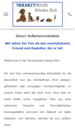 Vorschau der mobilen Webseite www.tierarztpraxis-eich.de, Tierarztpraxis Valeska Eich