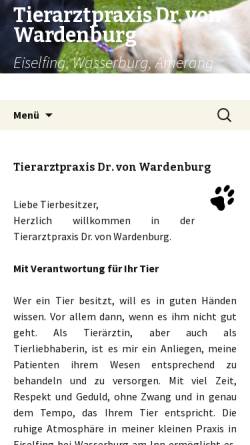Vorschau der mobilen Webseite tierarztpraxis-vonwardenburg.de, Tierarztpraxis Dr. von Wardenburg