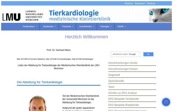 Vorschau von www.tierkardiologie.lmu.de, Tierkardiologie LMU