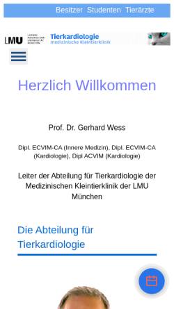 Vorschau der mobilen Webseite www.tierkardiologie.lmu.de, Tierkardiologie LMU