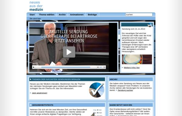 Vorschau von www.neuesausdermedizin.de, Neues aus der Medizin
