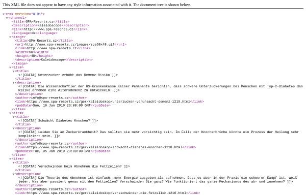 Vorschau von www.spa-resorts.cz, Kaleidoscope-Gesundheitsnachrichten