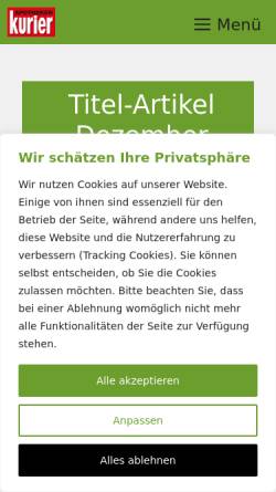 Vorschau der mobilen Webseite www.apothekenkurier.de, Apotheken Kurier