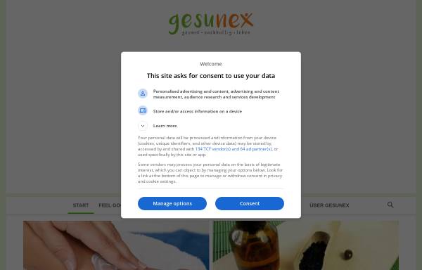 Vorschau von gesunex.de, Gesunex - aktiv gesund leben