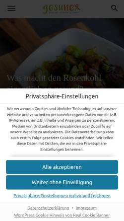 Vorschau der mobilen Webseite gesunex.de, Gesunex - aktiv gesund leben
