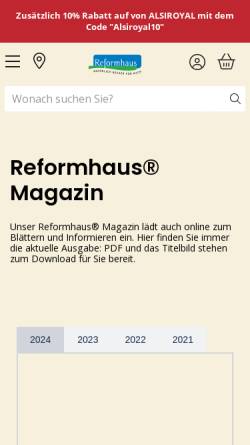 Vorschau der mobilen Webseite www.reformhauskurier.de, Reformhaus Kurier