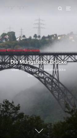 Vorschau der mobilen Webseite www.die-muengstener-bruecke.de, Die Müngstener Brücke