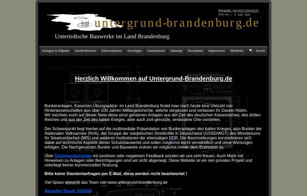 Vorschau von www.untergrund-brandenburg.de, Bunkeranlagen in Brandenburg