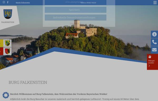 Vorschau von www.burg-falkenstein.info, Burg Falkenstein (Bayerischer Wald)