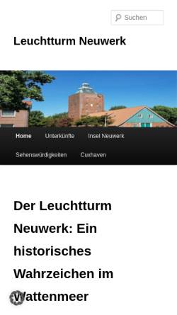 Vorschau der mobilen Webseite www.leuchtturmneuwerk.de, Leuchtturm Neuwerk
