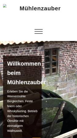 Vorschau der mobilen Webseite www.muehlenzauber.de, Mühlenzauber
