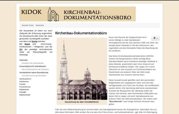 Vorschau von www.kirchenbau-dokumentation.de, KIDOK - Kirchenbaudokumentationsbüro