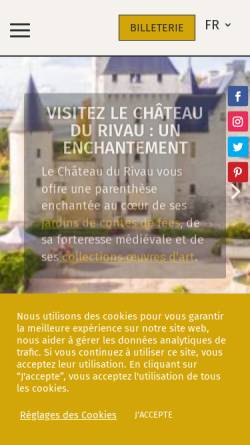 Vorschau der mobilen Webseite www.chateaudurivau.com, Schloss le Rivau