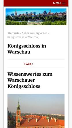 Vorschau der mobilen Webseite www.warschau.info, Königsschloss in Warschau