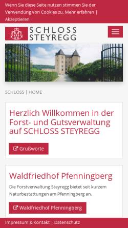 Vorschau der mobilen Webseite www.schloss-steyregg.at, Schloss Steyregg
