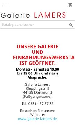 Vorschau der mobilen Webseite www.galerie-lamers.de, Galerie Lamers