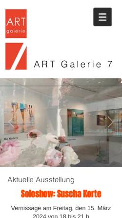 Vorschau der mobilen Webseite www.artgalerie7.de, Art Galerie 7