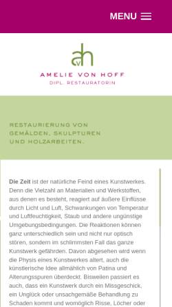 Vorschau der mobilen Webseite www.restaurierung-vonhoff.de, Diplomrestauratorin Amelie von Hoff