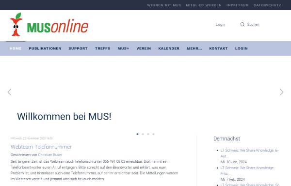 Vorschau von www.mus.ch, MUS - Macintosh Users Switzerland