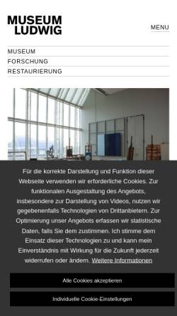 Vorschau der mobilen Webseite www.museum-ludwig.de, Restaurierung - Museum Ludwig, Köln