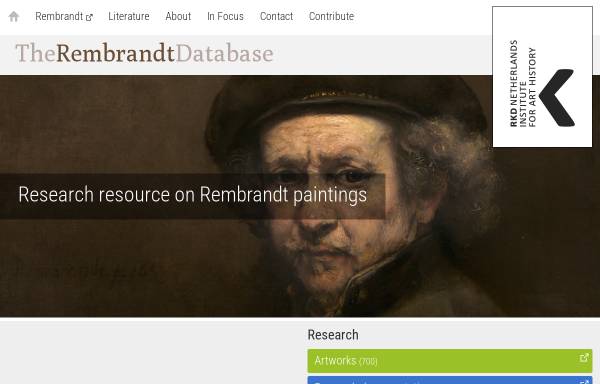Vorschau von rembrandtdatabase.org, The Rembrandt Database
