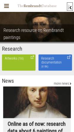 Vorschau der mobilen Webseite rembrandtdatabase.org, The Rembrandt Database