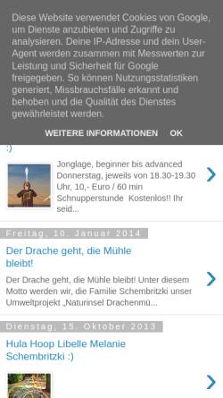 Vorschau der mobilen Webseite organic-juggling.blogspot.de, Organic Dragon
