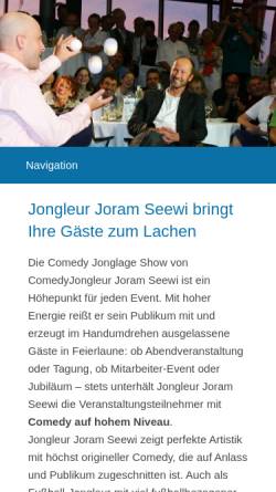 Vorschau der mobilen Webseite www.seewi.de, Jongleur Joram Seewi