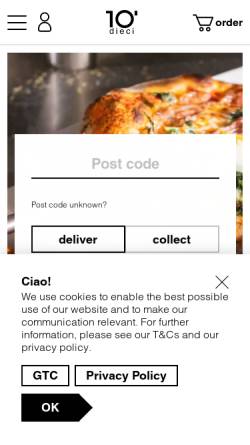 Vorschau der mobilen Webseite www.pizzakurier.ch, Pizza-Kurrier