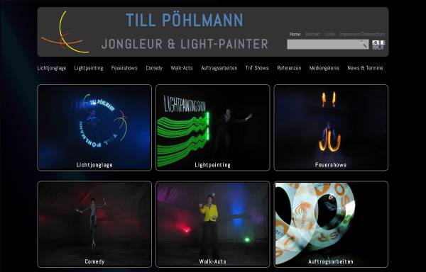 Vorschau von www.jongleur-till.de, Jongleur & Light-Painter Till Pöhlmann
