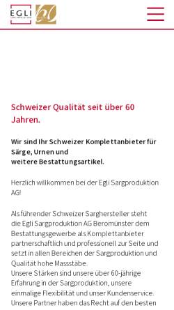 Vorschau der mobilen Webseite www.eglisarg.ch, R. Egli AG