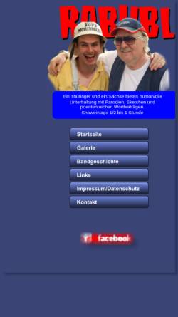 Vorschau der mobilen Webseite www.rabubl.de, Radio Rabuhl - Hoest Zellmann