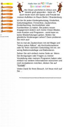 Vorschau der mobilen Webseite www.spasszauberclown.de, Clown Peppi