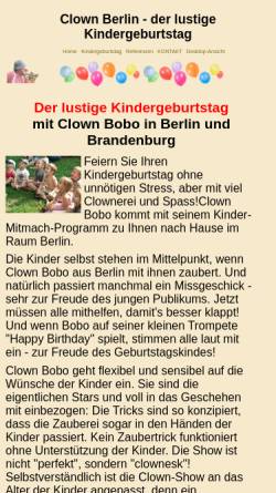Vorschau der mobilen Webseite berlin-clown.de, Clown Bobo