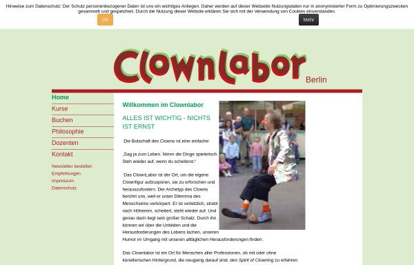 Vorschau von www.clownlabor.de, Clownlabor, Berlin