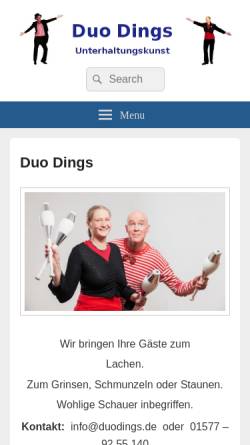 Vorschau der mobilen Webseite www.duodings.de, Duo Dings