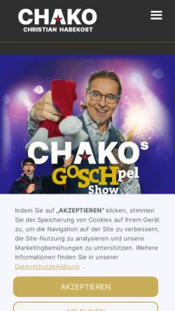 Vorschau der mobilen Webseite www.chako.de, Christian Habekost