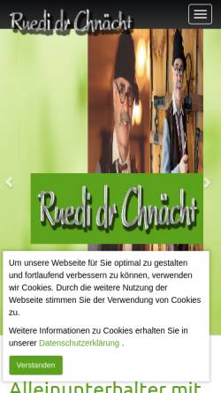 Vorschau der mobilen Webseite www.xn--ruedi-dr-chncht-clb.ch, Ruedi dr Chnächt