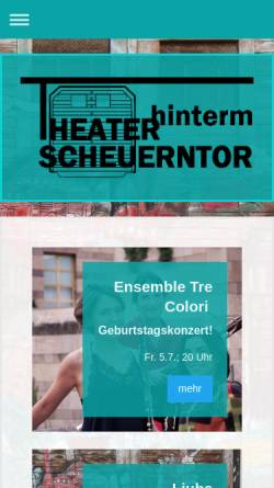Vorschau der mobilen Webseite www.theater-hinterm-scheuerntor.de, Theater hinterm Scheuerntor