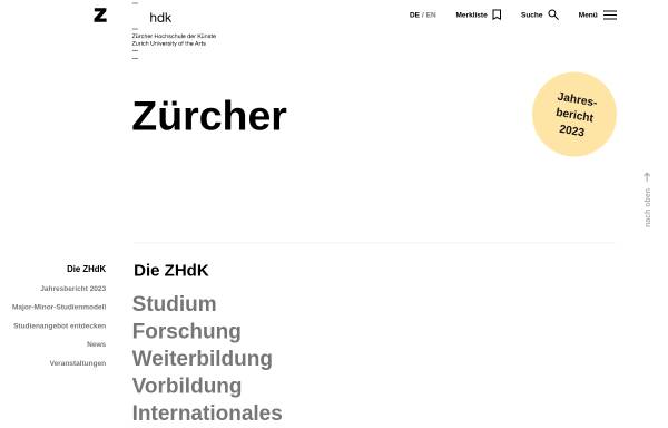 Vorschau von www.zhdk.ch, TAZ Tanz Akademie Zürich
