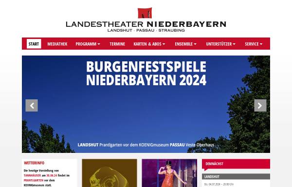 Vorschau von www.landestheater-niederbayern.de, Zweckverband Landestheater Niederbayern
