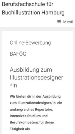 Vorschau der mobilen Webseite www.bfbh.net, Berufsfachschule für Buchillustration Hamburg