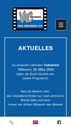 Vorschau der mobilen Webseite www.videoclub-erlangen.de, Video-Amateurfilm-Club Erlangen e.V.