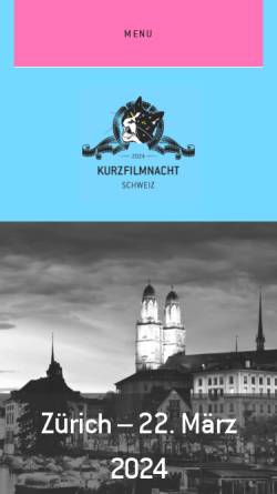 Vorschau der mobilen Webseite www.kurzfilmnacht.ch, Kurzfilmnacht Schweiz