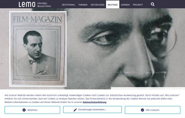Vorschau von www.dhm.de, Biographie: Fritz Lang, 1890-1976