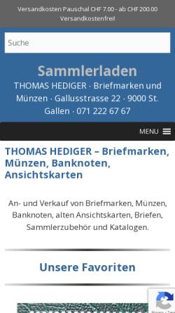 Vorschau der mobilen Webseite sammlerladen.ch, Sammlerladen